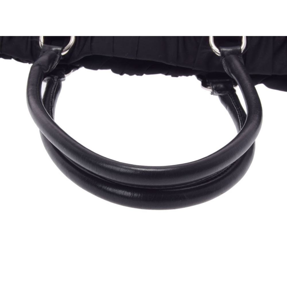 Prada tote Gathered bag black nylon Gaufre - Picture 3 of 11